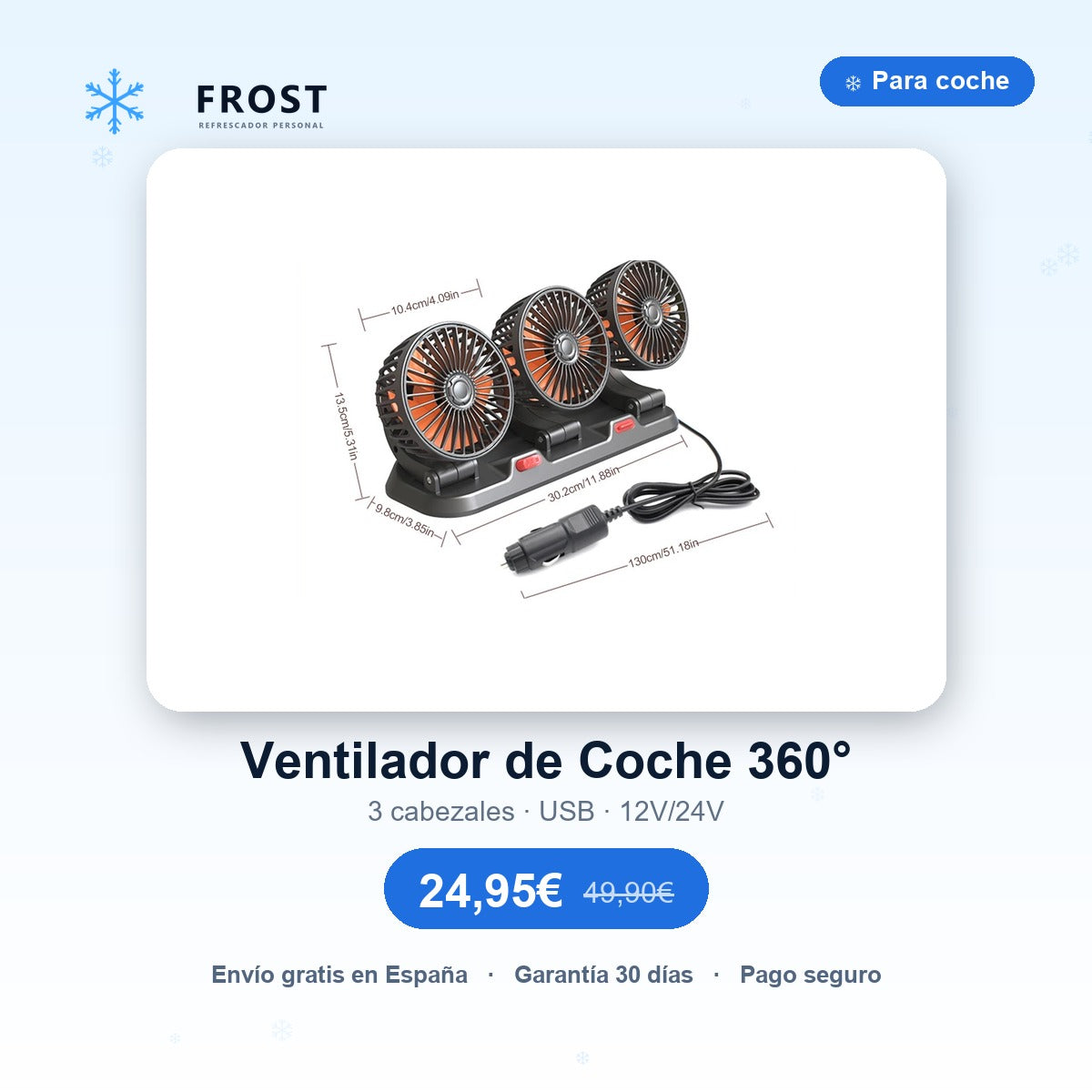 FROST Ventilador de Coche 360