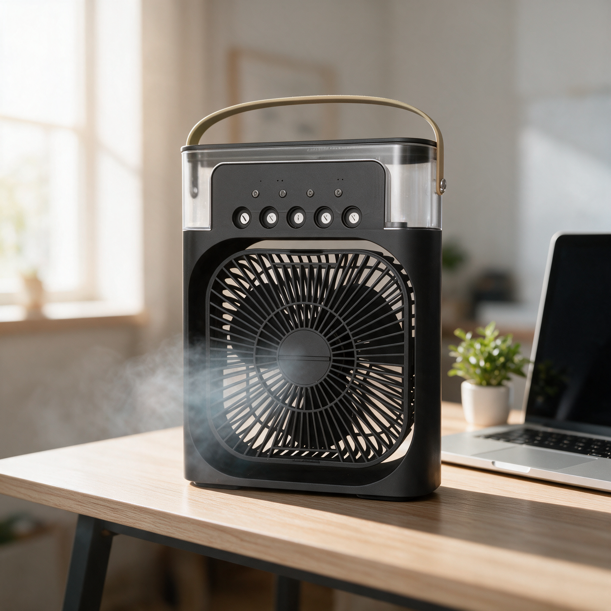 FROST noir sur un bureau avec ordinateur portable