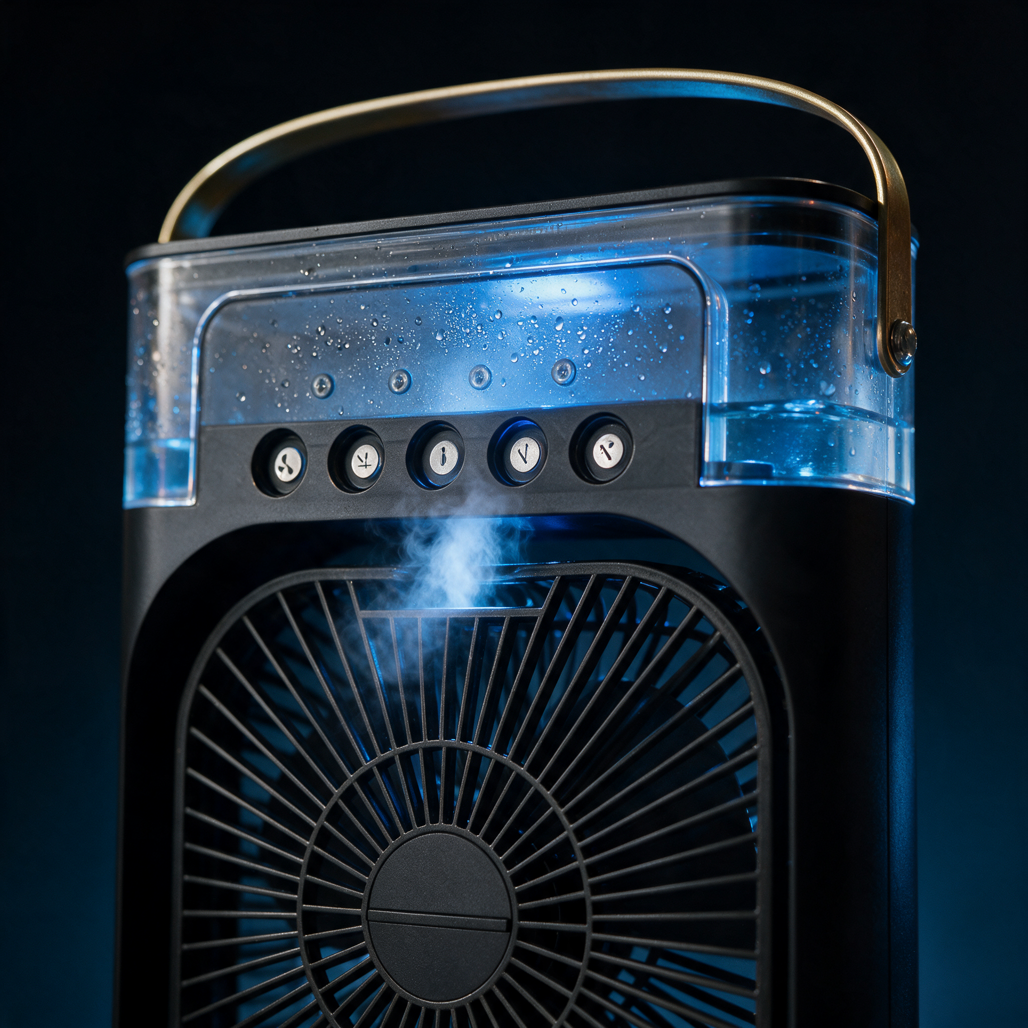 FROST gros plan veilleuse LED bleue et brume