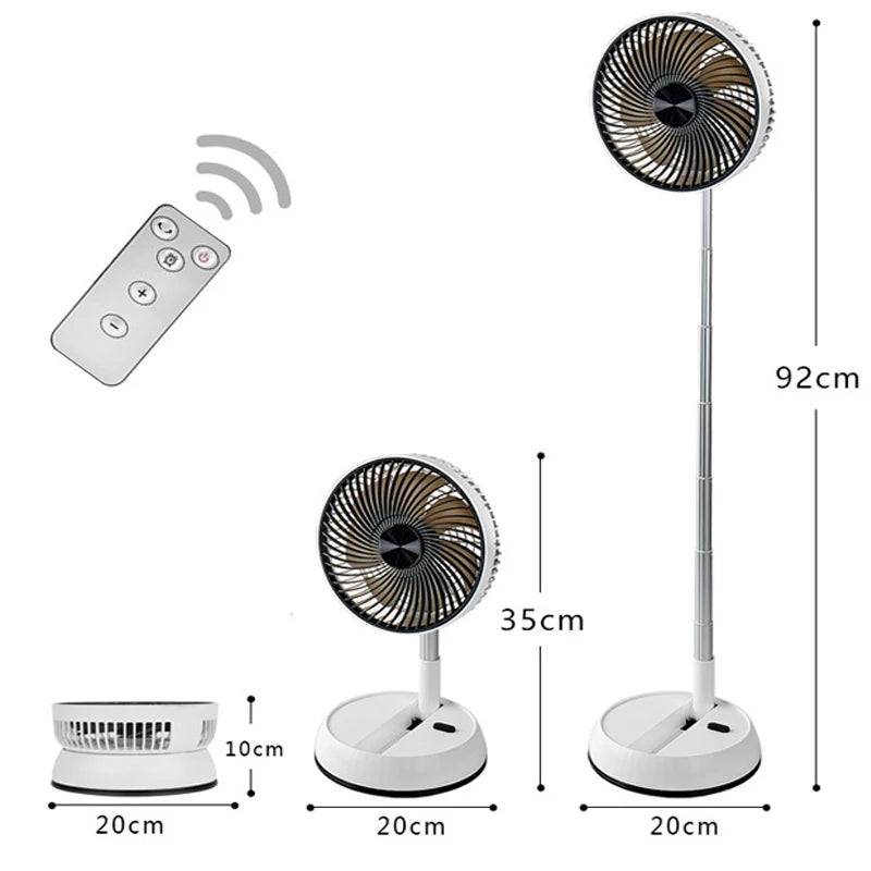Ventilador plegable de 92 cm a 10 cm con mando a distancia